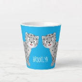 Tasse Latte Illustration de mignon léopard des neiges (Devant)