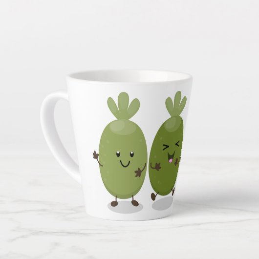 Tasse Latte Illustration de mignonne guava feijoa (Angle gauche)