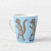 Tasse Latte Illustration de mignonne mangouste (Angle gauche)