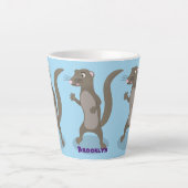 Tasse Latte Illustration de mignonne mangouste (Devant)