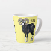 Tasse Latte Illustration de mouflon, mouton (Angle droit)