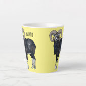 Tasse Latte Illustration de mouflon, mouton (Devant)