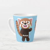 Tasse Latte Illustration de panda rouge mignon (Angle gauche)
