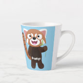 Tasse Latte Illustration de panda rouge mignon (Droite)