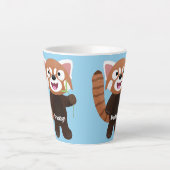 Tasse Latte Illustration de panda rouge mignon (Devant)