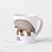 Tasse Latte Illustration de Pangolin (Angle droit)