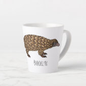 Tasse Latte Illustration de pangolin à queue longue (Angle droit)