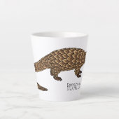 Tasse Latte Illustration de pangolin à queue longue (Devant)