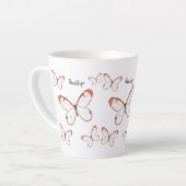 Tasse Latte Illustration de papillon en verre (Angle gauche)
