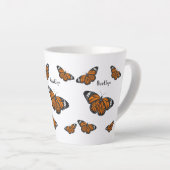 Tasse Latte Illustration de papillon monarque (Angle droit)