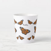 Tasse Latte Illustration de papillon monarque (Devant)