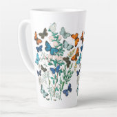 Tasse Latte Illustration de papillons papillons du XIXe siècle (Angle gauche)