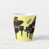 Tasse Latte Illustration de piano (Devant)