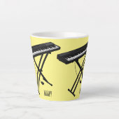 Tasse Latte Illustration de piano clavier (Devant)