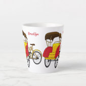Tasse Latte Illustration de pousse-pousse pédicab (Devant)