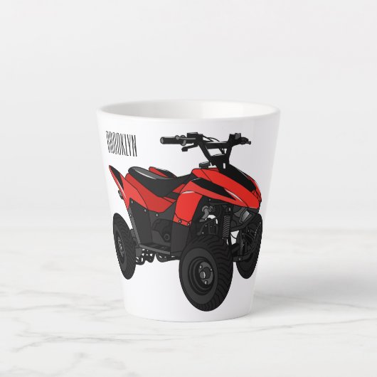 Tasse Latte Illustration de Quad bike atv (Devant)