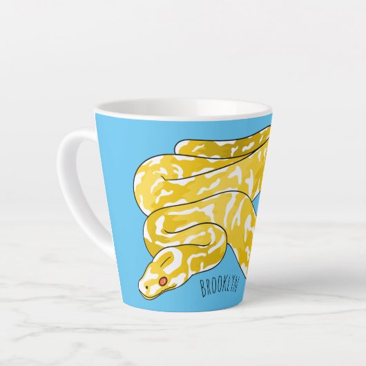 Tasse Latte illustration de serpent python birman de dessin an (Angle gauche)