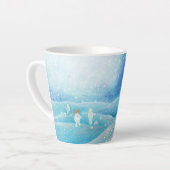 Tasse Latte Illustration de Snowman et Penguin (Angle gauche)