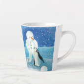 Tasse Latte Illustration de Snowman et Penguin (Droite)