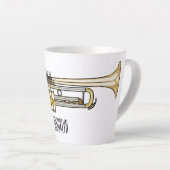 Tasse Latte Illustration de trompette (Angle droit)