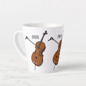 Tasse Latte Illustration de violoncelle (Angle gauche)