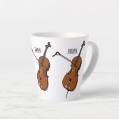 Tasse Latte Illustration de violoncelle (Angle droit)