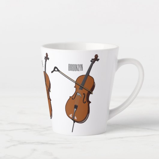 Tasse Latte Illustration de violoncelle (Droite)