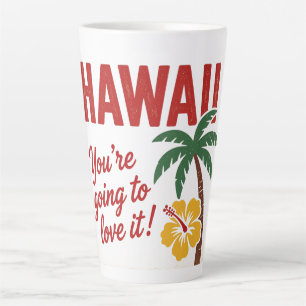 Tasse Latte Illustration de voyage des îles hawaïennes rétro v