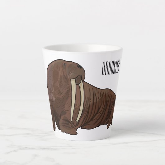 Tasse Latte Illustration de Walrus (Devant)