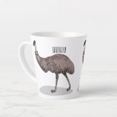 Tasse Latte Illustration d'Emu bird (Angle gauche)