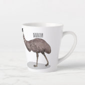 Tasse Latte Illustration d'Emu bird (Droite)