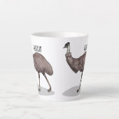 Tasse Latte Illustration d'Emu bird (Devant)