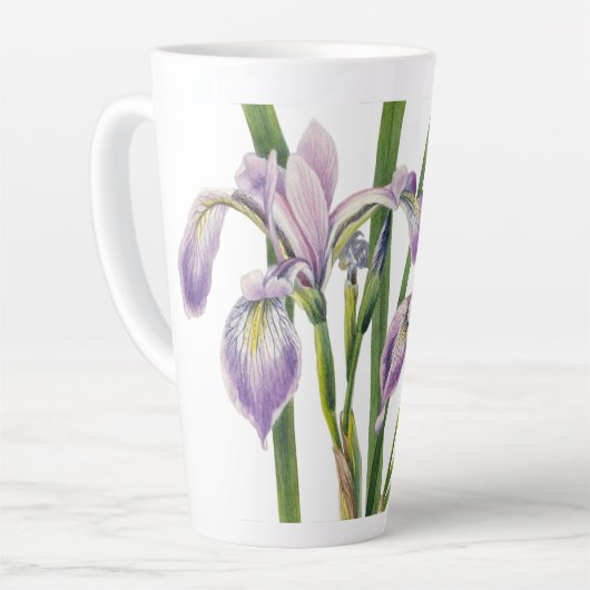 TASSE LATTE ILLUSTRATION DES FLEURS D'IRLANDE (Angle gauche)