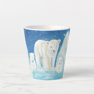 Tasse Latte Illustration des ours polaires
