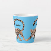 Tasse Latte Illustration d'ocelot mignon (Devant)