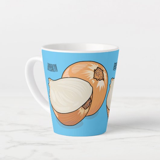Tasse Latte Illustration d'oignon (Angle gauche)