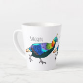 Tasse Latte Illustration d'oiseau monal himalayen (Angle gauche)