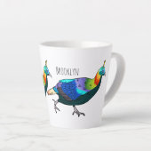 Tasse Latte Illustration d'oiseau monal himalayen (Angle droit)