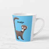 Tasse Latte Illustration drôle curieuse de dessin animé de coa (Droite)