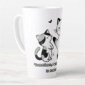 Tasse Latte Illustration drôle de chat siamois qui donne un co (Angle gauche)