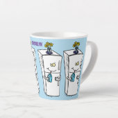 Tasse Latte Illustration drôle de réfrigérateur (Angle droit)