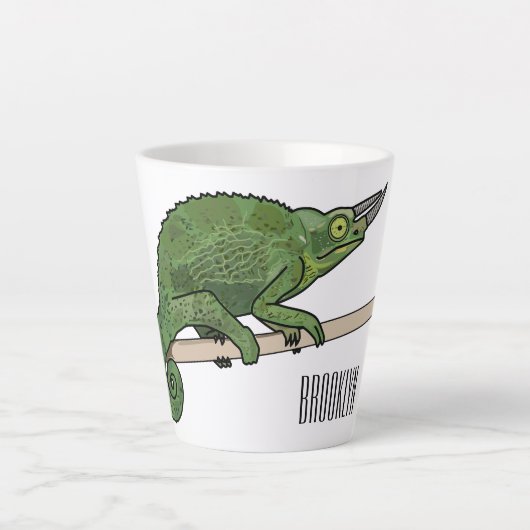 Tasse Latte Illustration du caméléon de Jackson (Devant)