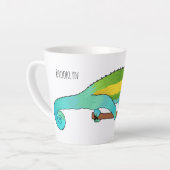 Tasse Latte Illustration du caméléon de Jackson (Angle gauche)