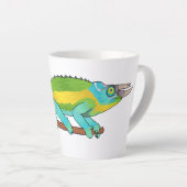 Tasse Latte Illustration du caméléon de Jackson (Angle droit)