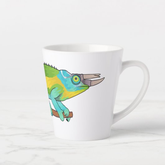 Tasse Latte Illustration du caméléon de Jackson (Droite)