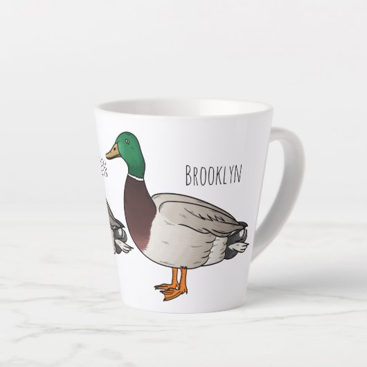 Tasse Latte Illustration du canard de Majard (Angle droit)
