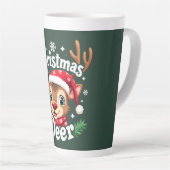 Tasse Latte Illustration du cerf de Noël mignon (Angle droit)