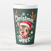 Tasse Latte Illustration du cerf de Noël mignon (Devant)