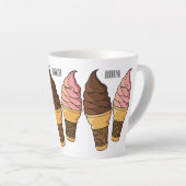 Tasse Latte Illustration du cône de crème glacée (Angle droit)