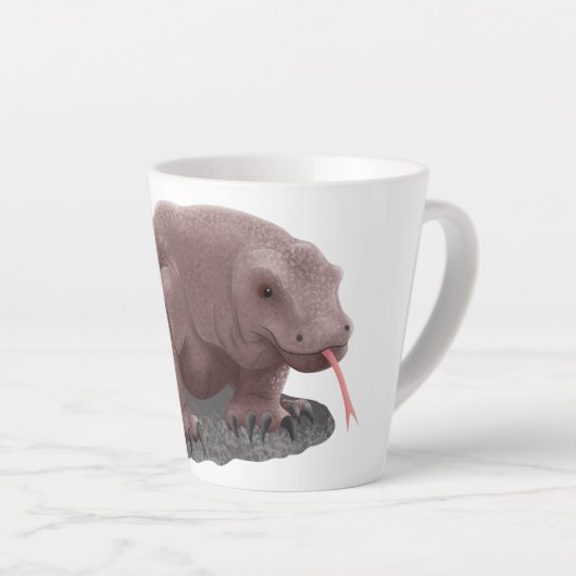 Tasse Latte Illustration du dragon de Komodo (Angle droit)